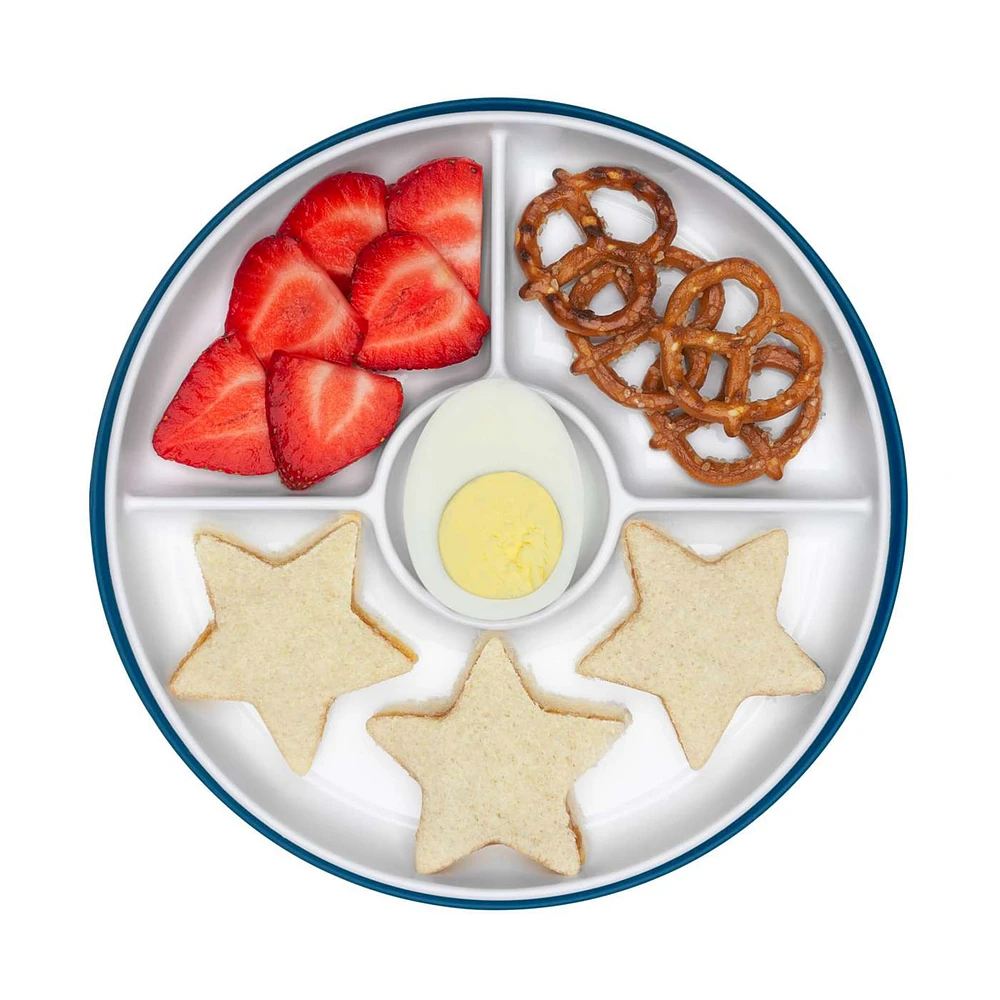 OXO Tot Stick and Stray Suction Divided Plate -Navy