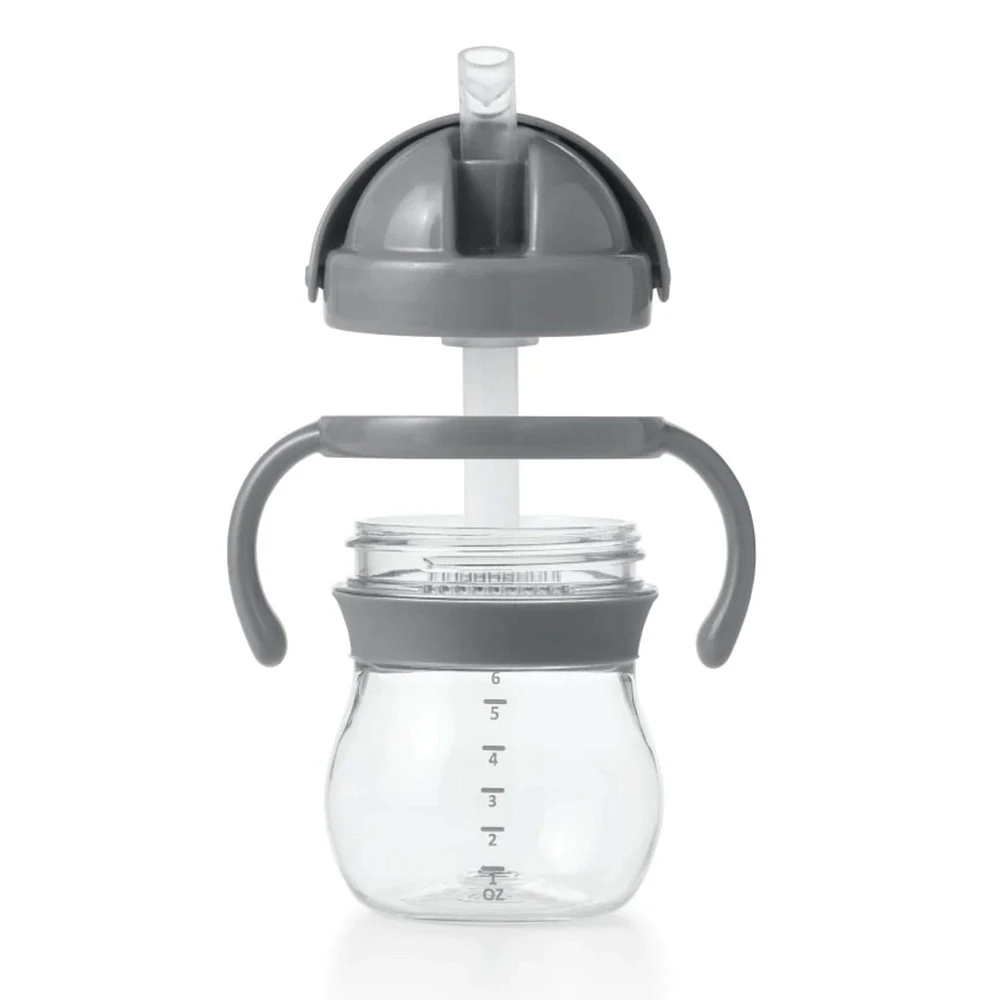 Straw Cup With Handle 6oz - Grey