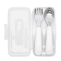 On-the-Go Fork & Spoon Set - Grey 