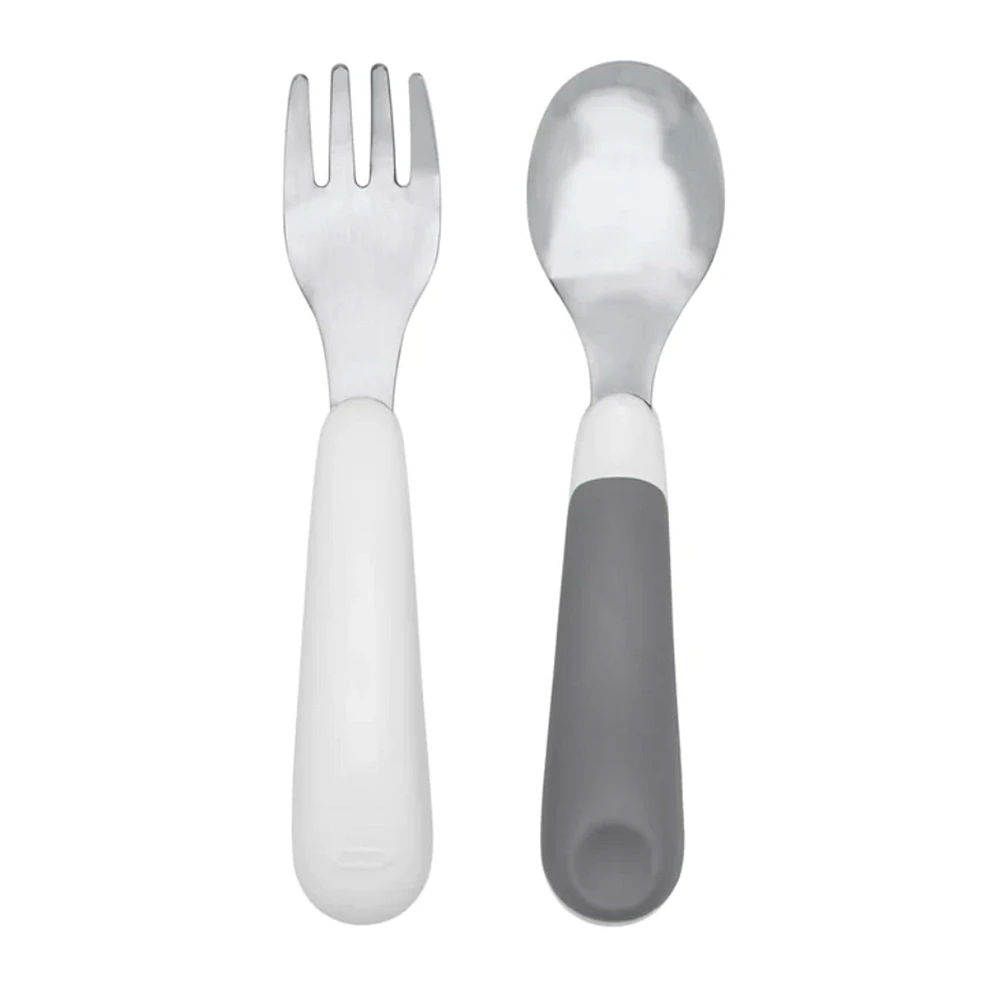 On-the-Go Fork & Spoon Set - Grey 