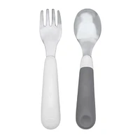 On-the-Go Fork & Spoon Set - Grey 