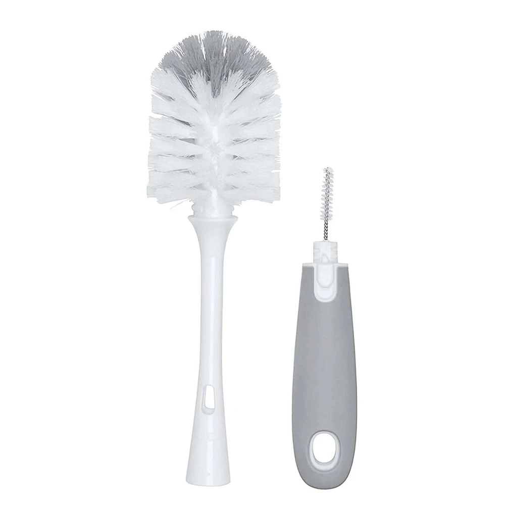 Bottle Brush with Nipple Cleaner and Stand - Grey