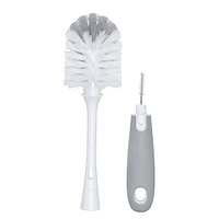 Bottle Brush with Nipple Cleaner and Stand - Grey