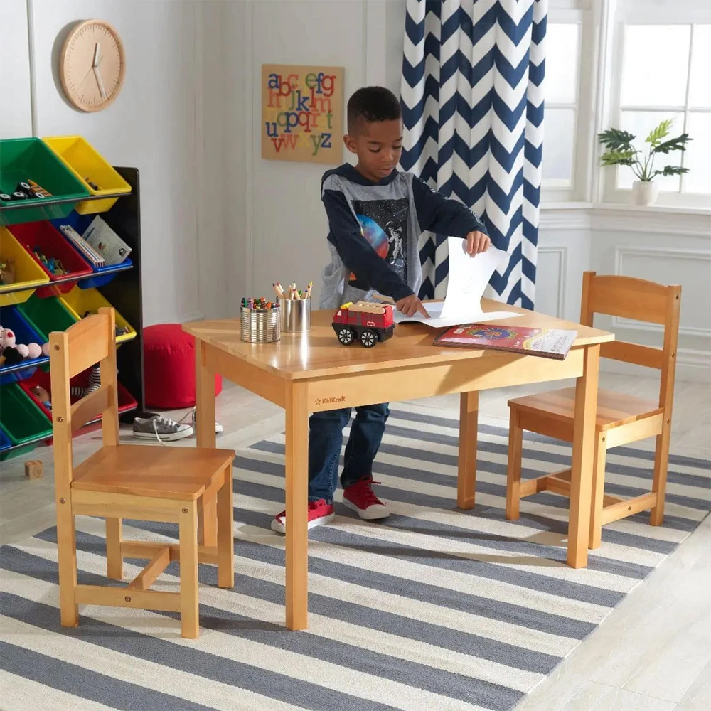 Rectangular Table & 2 Chair Set - Natural