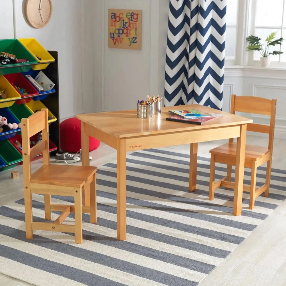 Rectangular Table & 2 Chair Set - Natural