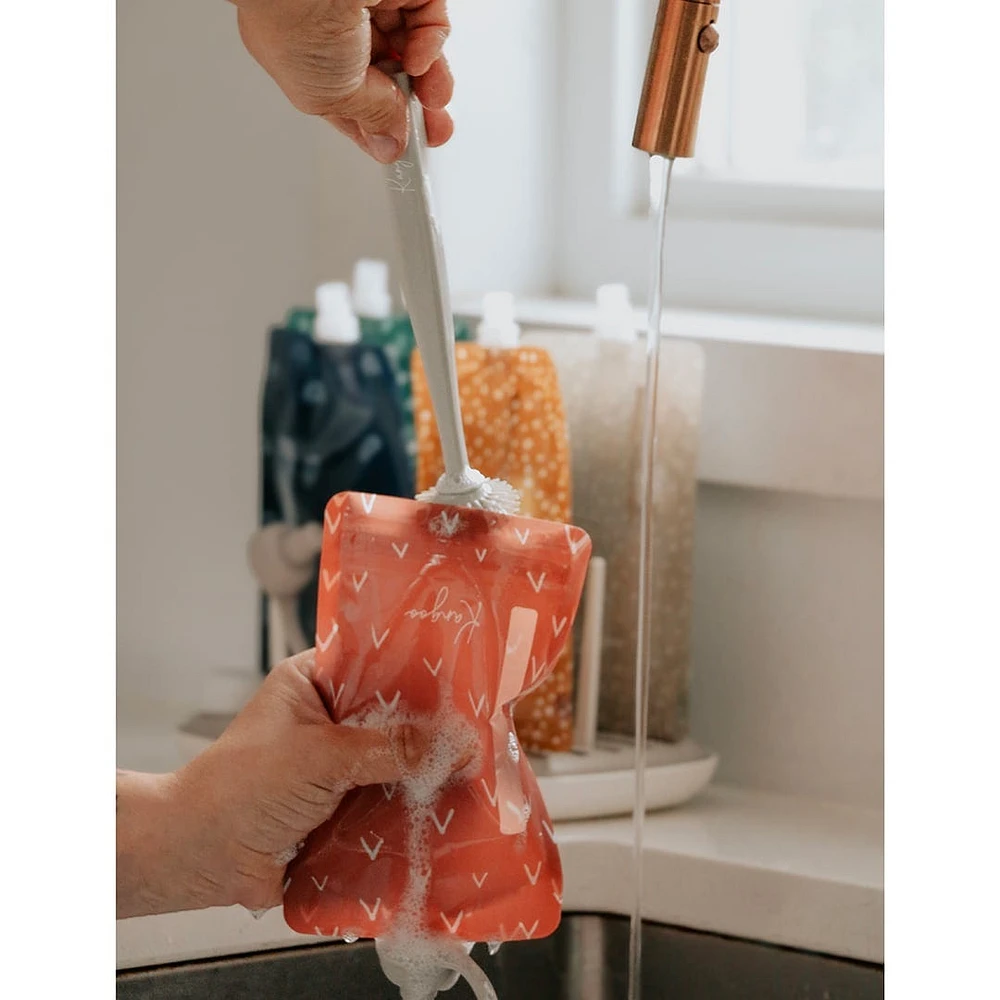 Brosse de nettoyage en silicone pour pochettes/biberons