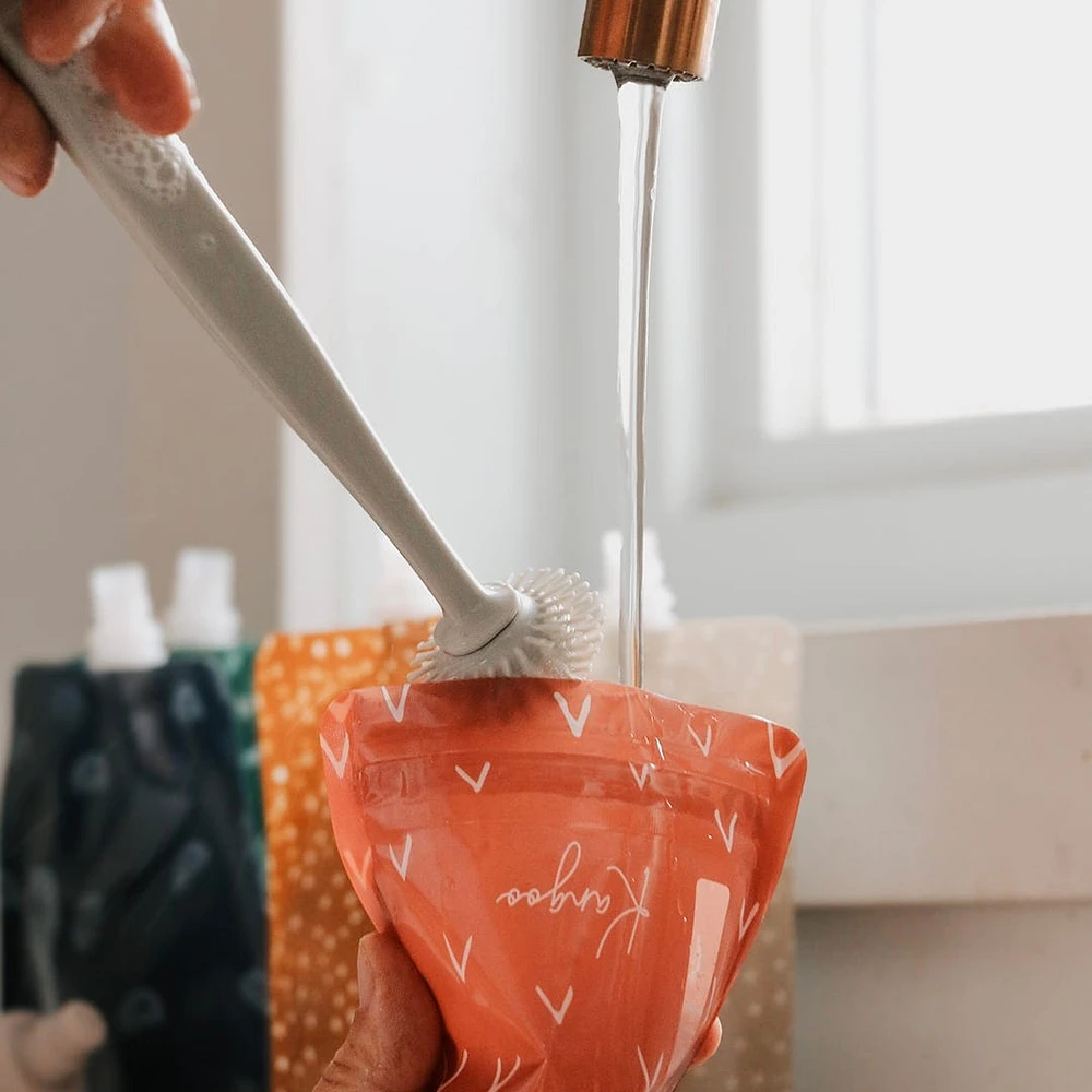 Brosse de nettoyage en silicone pour pochettes/biberons