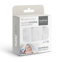 Bamboo 6-Pack Washcloths - White