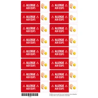 Étiquettes allergie - Oeufs