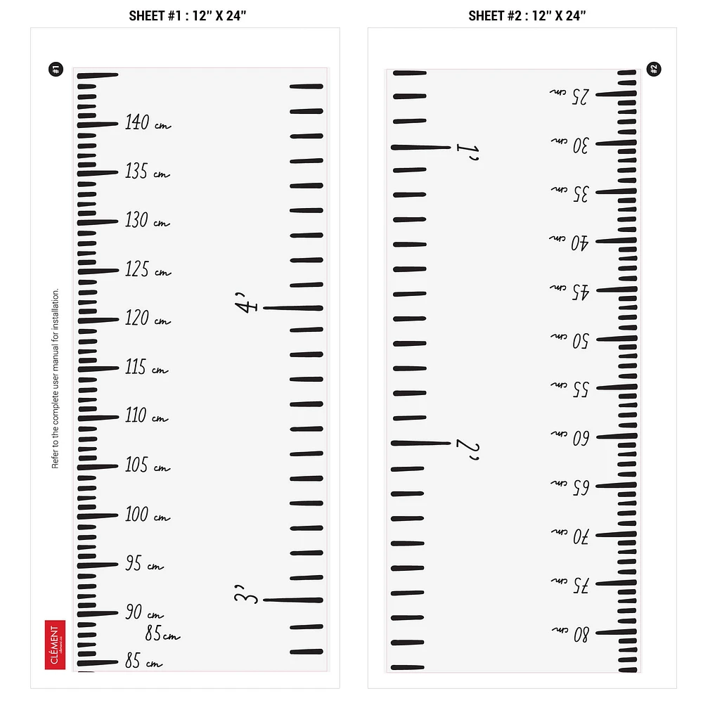 FRENCH Modern Growth Chart - White