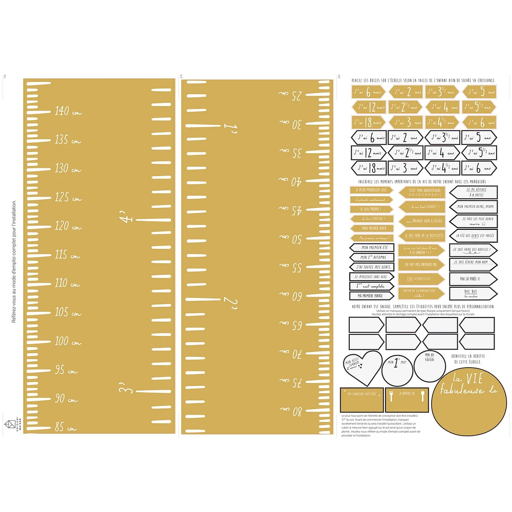 Échelle de croissance Moderne luxe Ocre