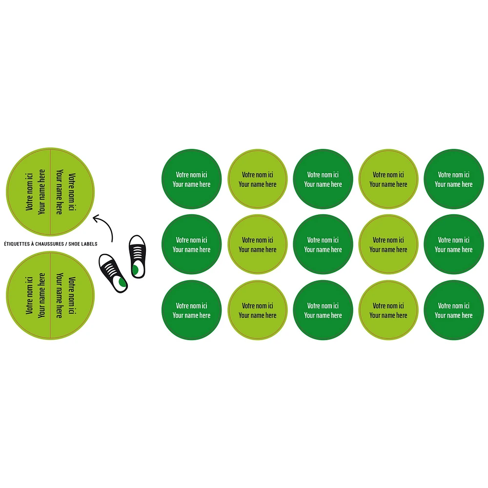 Peel And Stick Name Labels Mini - Green