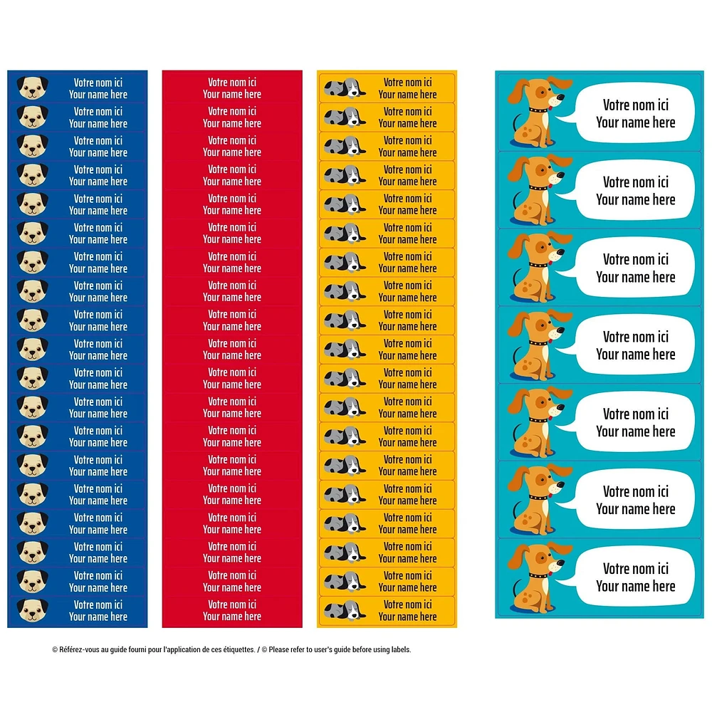 Essential Name Labels - Blue dogs