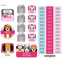 Étiquettes Essentiel - Chiens rose