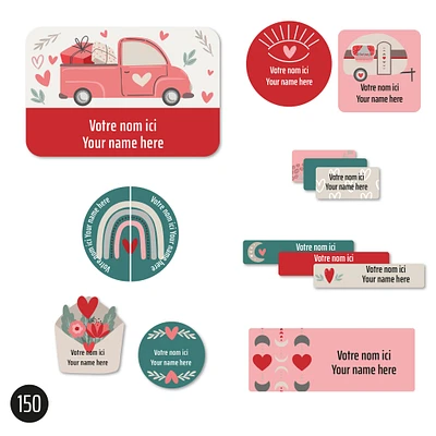 Essential Name Labels - Hearts