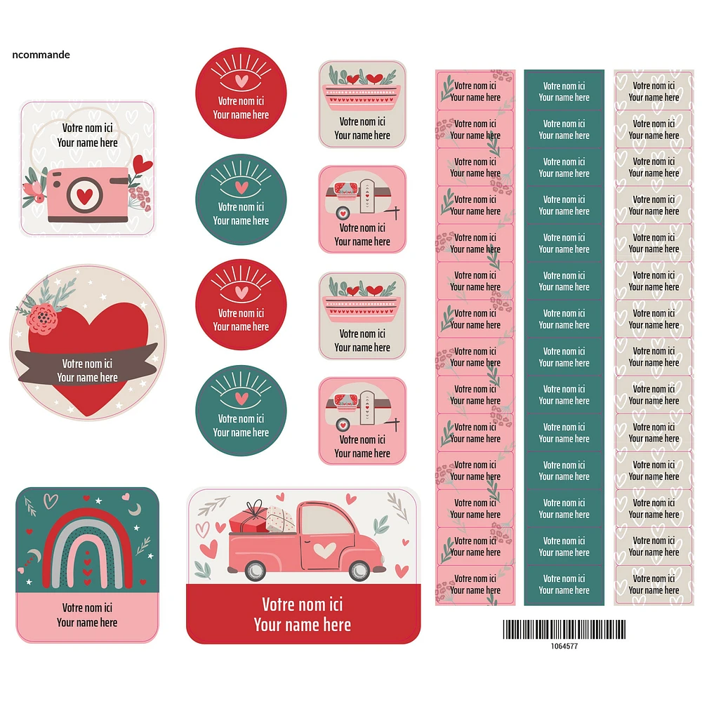 Essential Name Labels - Hearts