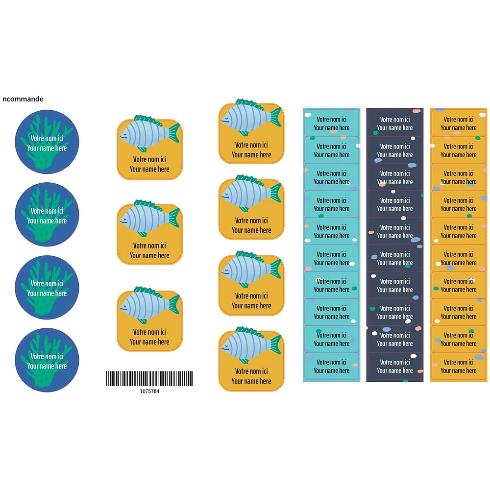 Daycare Name Labels - Ocean