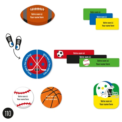 Étiquettes Garderie - Sports