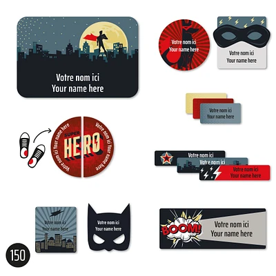 Essential Name Labels - Super heros