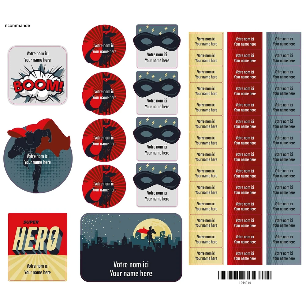 Essential Name Labels - Super heros