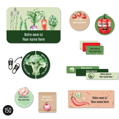 Essential Name Labels - Veggies