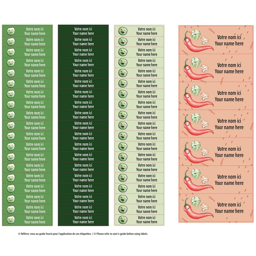 Essential Name Labels - Veggies