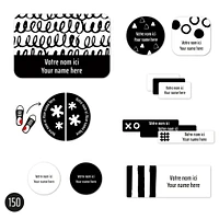 Étiquettes Essentiel - Motifs noirs