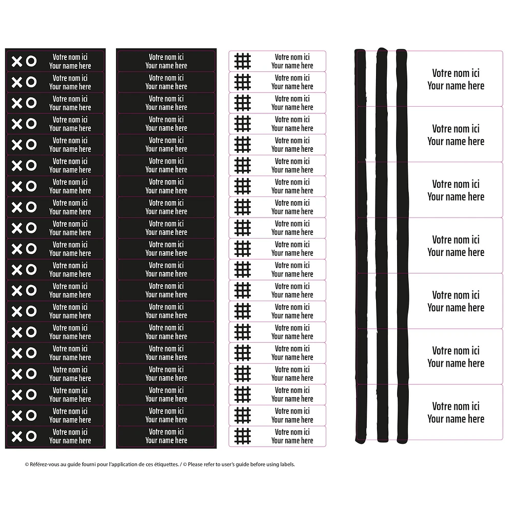 Étiquettes Essentiel - Motifs noirs