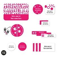 Essential Name Labels - Pink patterns