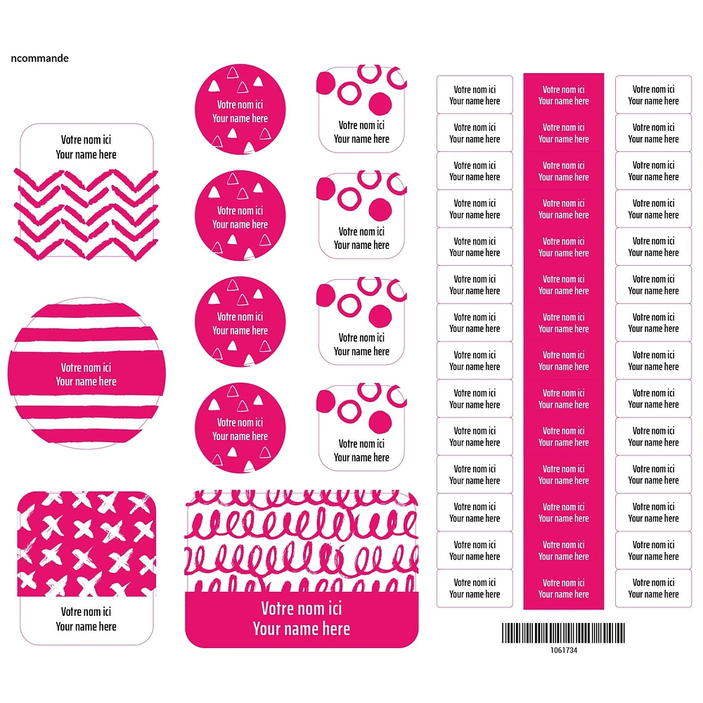 Essential Name Labels - Pink patterns