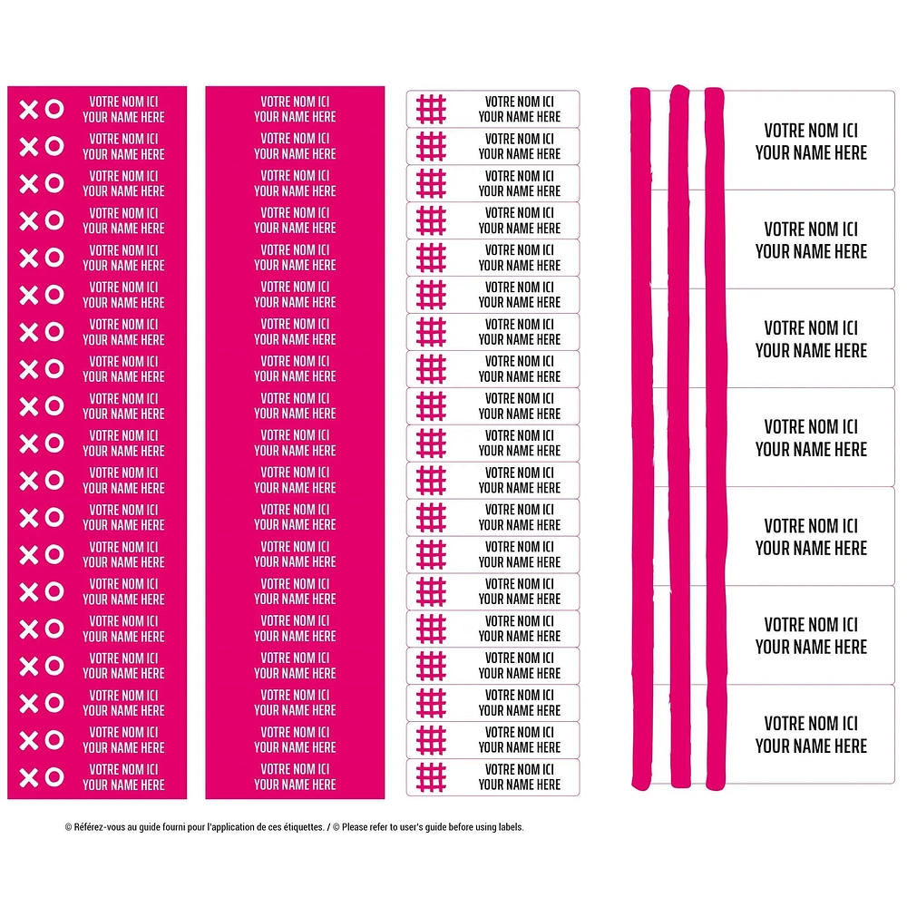 Essential Name Labels - Pink patterns