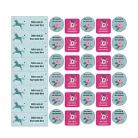 School Name Labels - Unicorns and Flowers