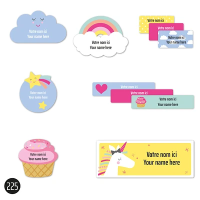 School Name Labels - Unicorn