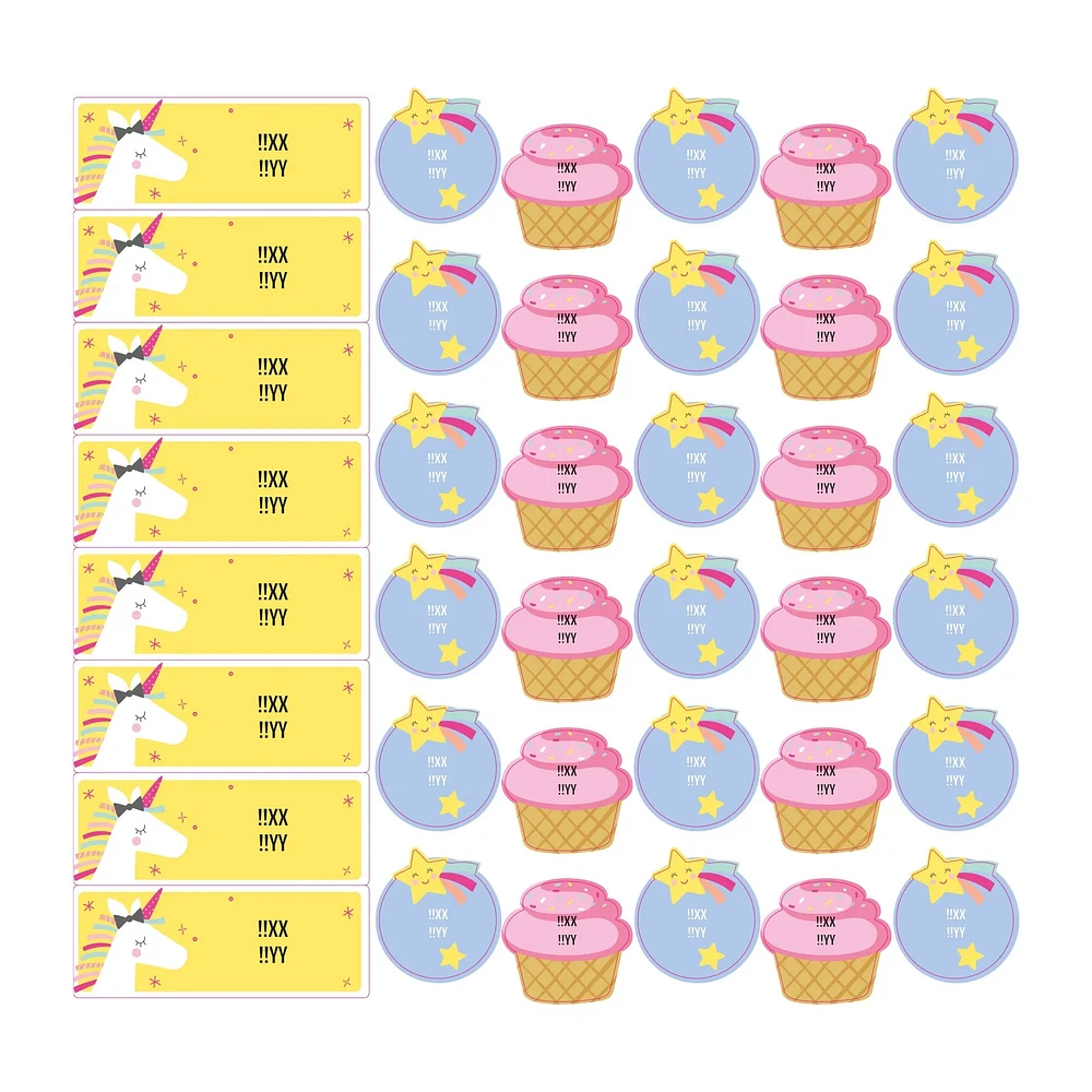 School Name Labels - Unicorn