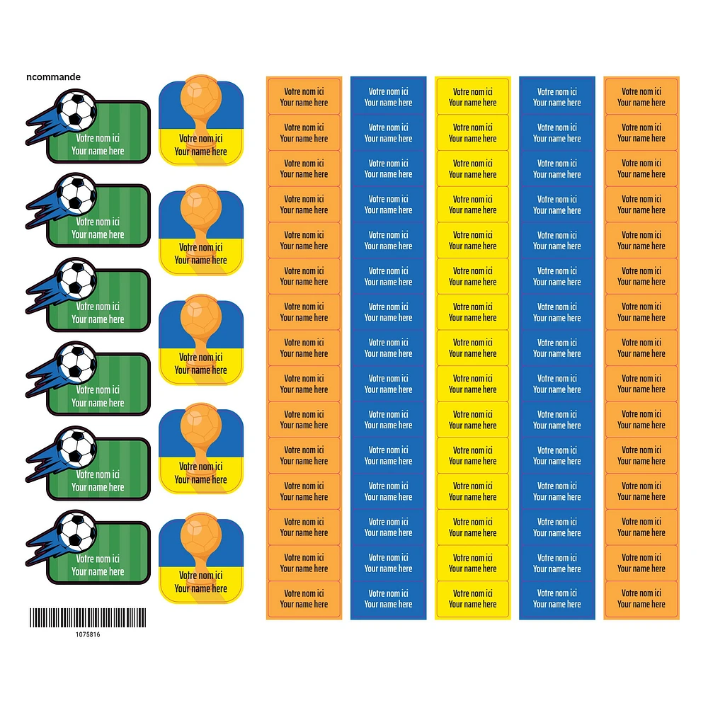School Name Labels - Soccer