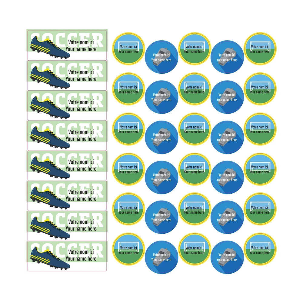 School Name Labels - Soccer