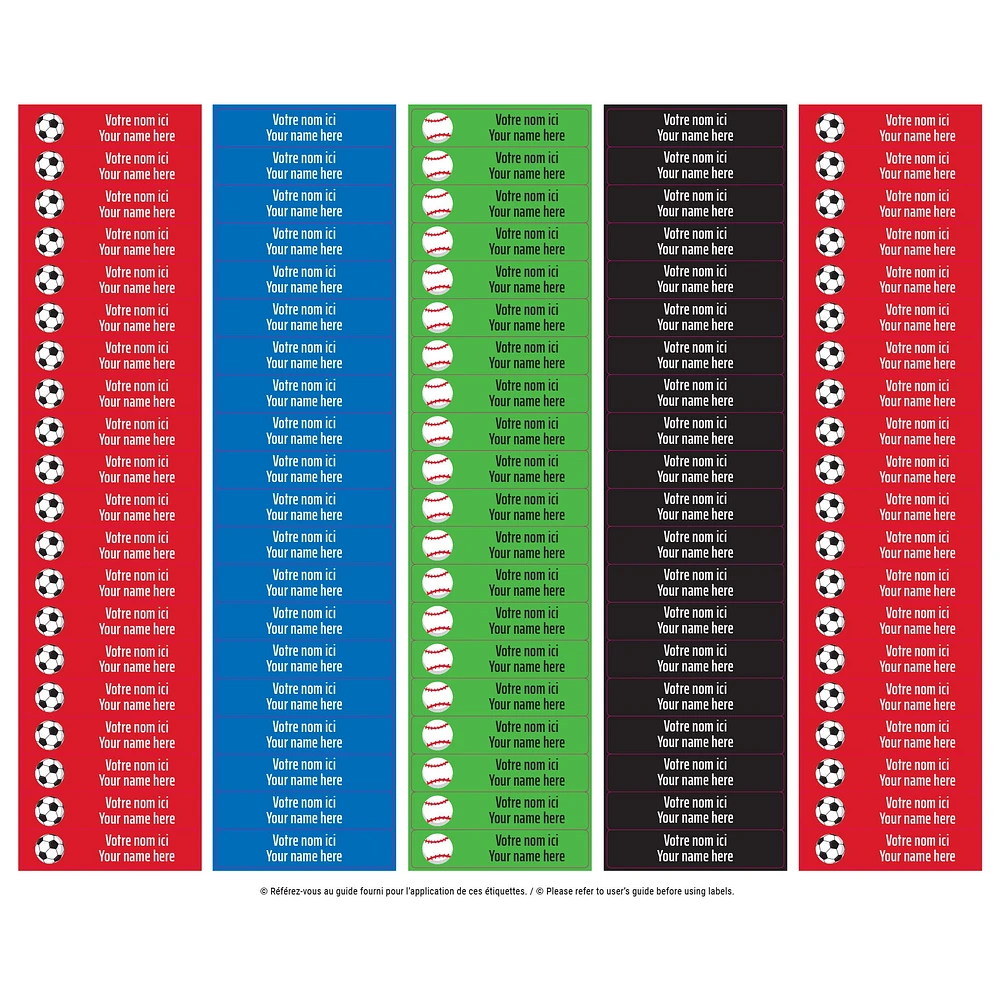 School Name Labels - Sports