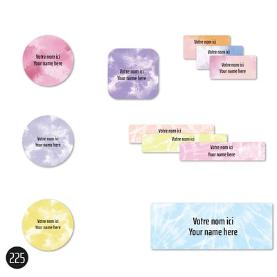 Étiquettes Scolaire - Tie-Dye 1