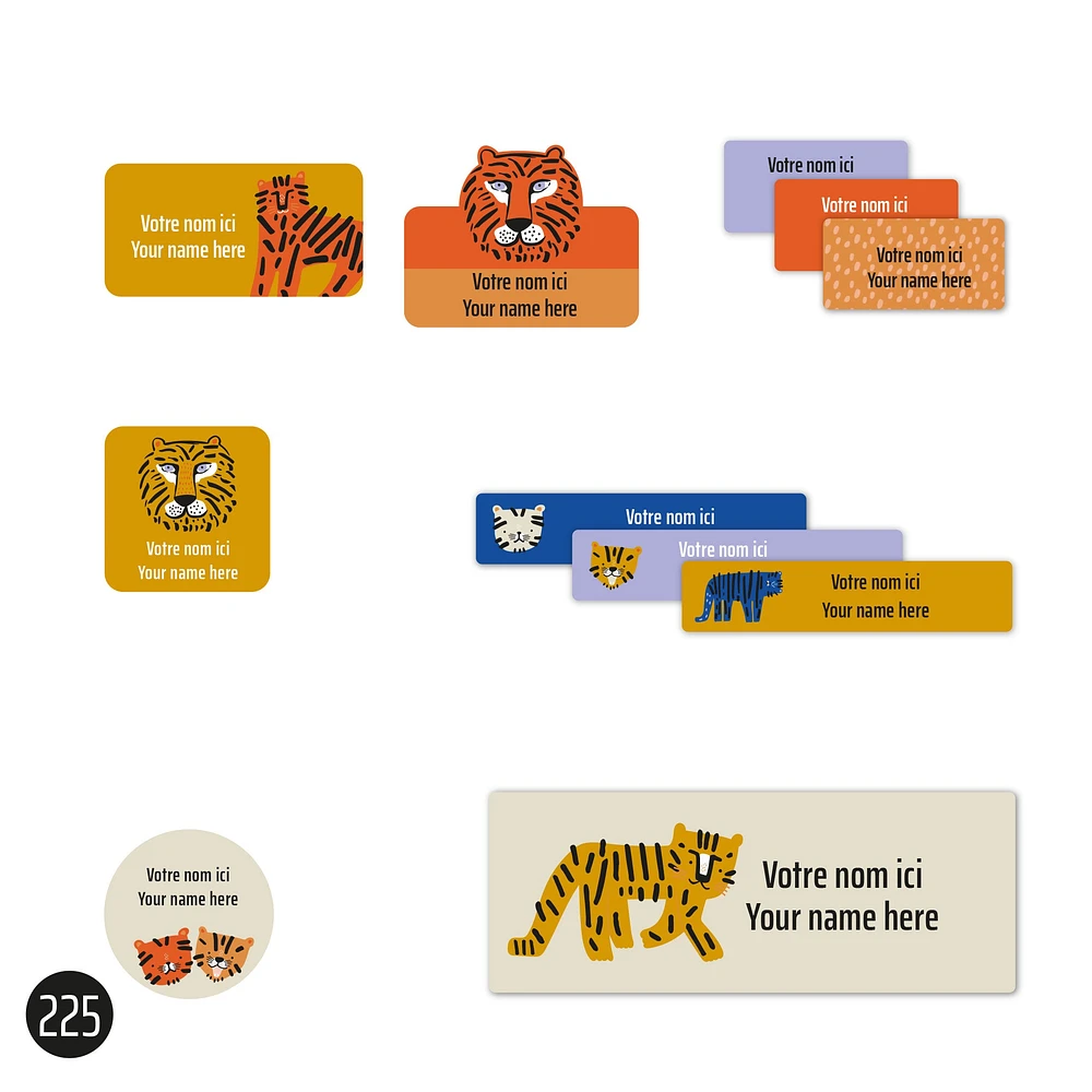 School Name Labels - Tigers