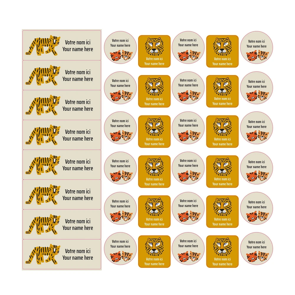 School Name Labels - Tigers