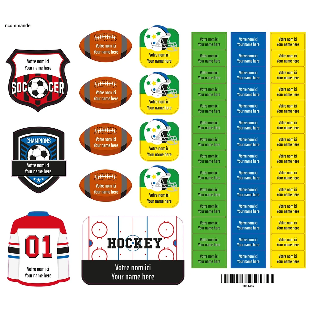 Essential Name Labels – Sports