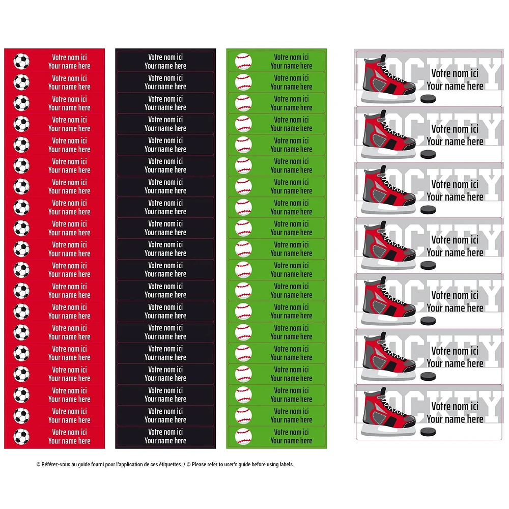 Essential Name Labels – Sports