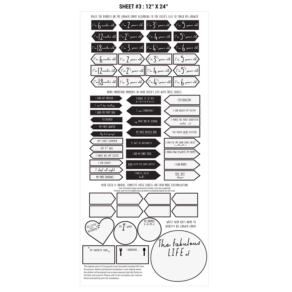Modern Growth Chart EN - White