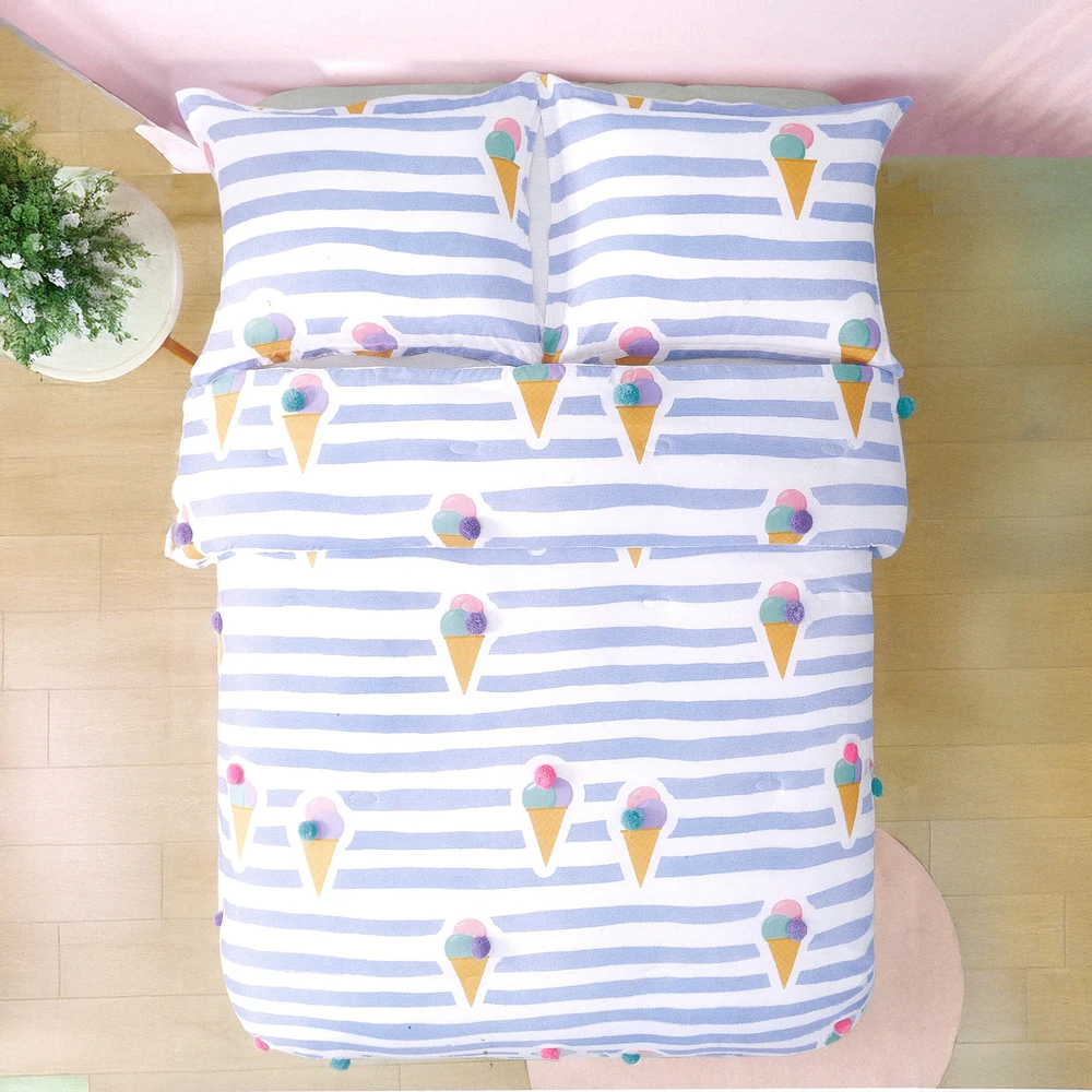 Pompom Ice Cream Full Comforter Set