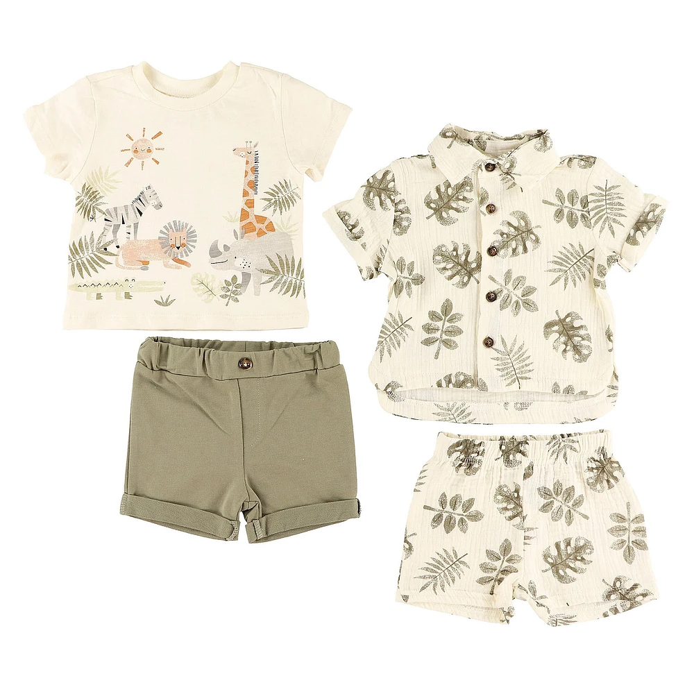 Ensemble Short 4 Pièces Safari 3-24mois