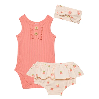 Flowers 3 Pieces Bloomer Set 3-24m