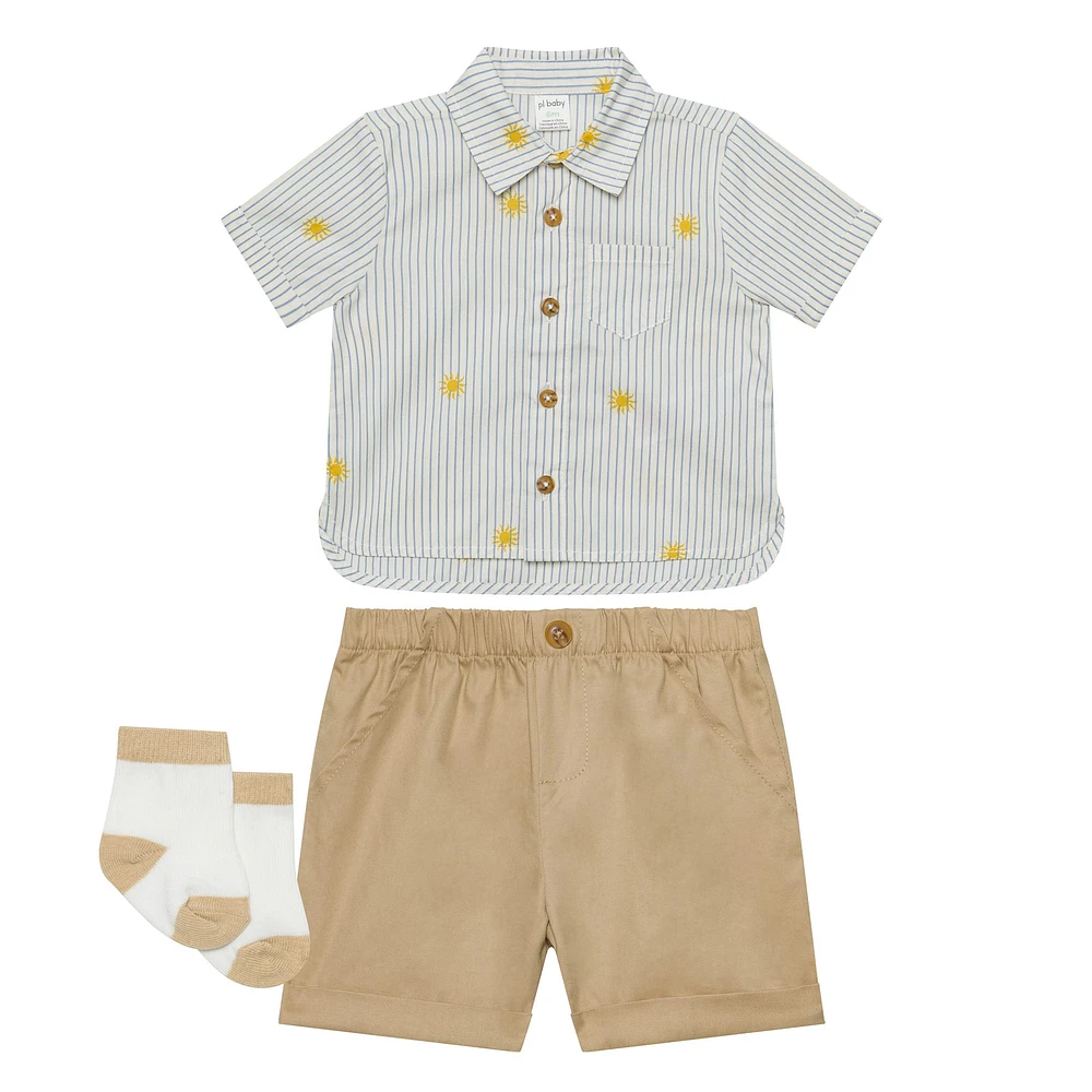 Striped Shirt Short Set 3-24m