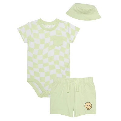 Ensemble Short 3 Pièces Damier 0-9m