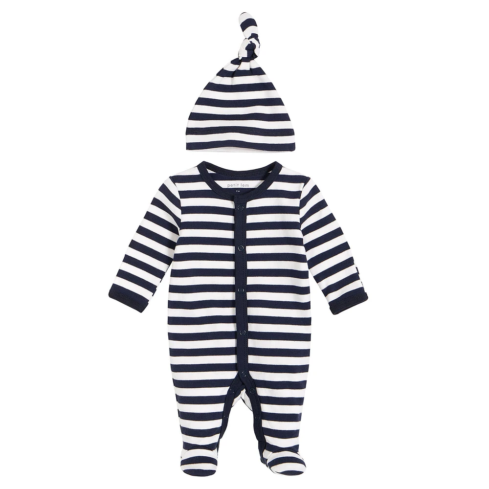 Navy Striped Preemie Set