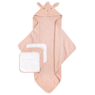 Ensemble Serviette de Bain et 3 Débarbouillettes - Lapins